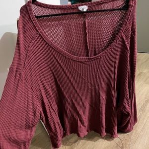 loose maroon lovestich sweater top